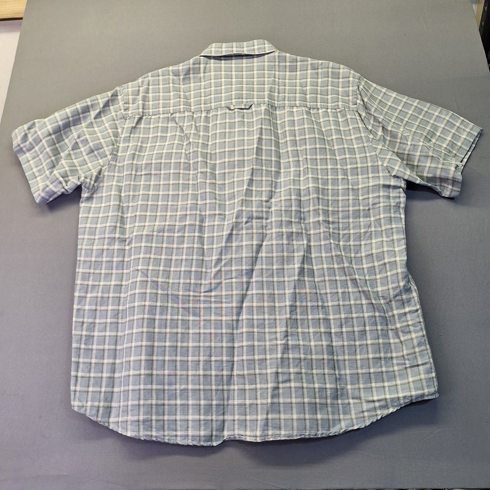 Pendleton Mens City Linen Shirt Blue Plaid Short Sleeve Button Up XL 1131 - Picture 5 of 6